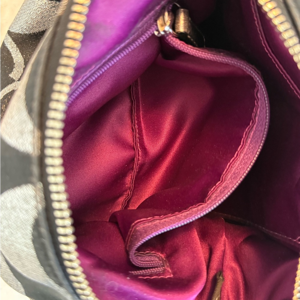 Coach Poppy Signature Lurex Groovy Shoulder Swing Bag Silver and Black Vintage - Picture 12 of 12